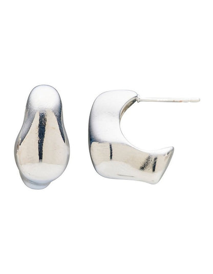 Small Stocky Hoop Earrings in Silver