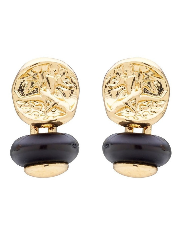 Bauble Earrings in Black / Gold