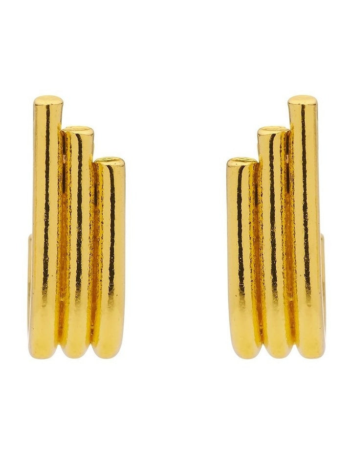 Small Deco Earrings in Gold