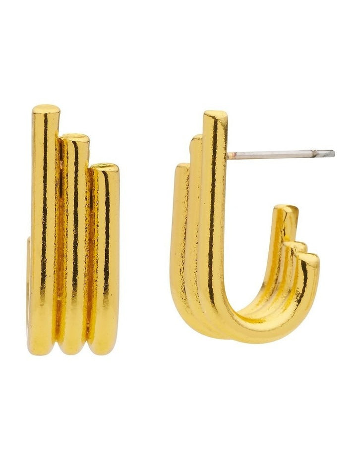 Small Deco Earrings in Gold