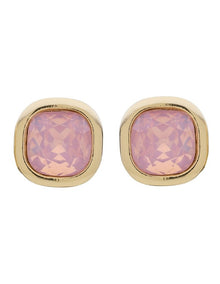 Glow Stone Clip Earrings in Pink