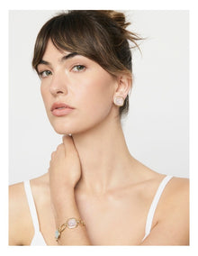 Glow Stone Clip Earrings in Pink