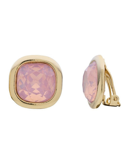 Glow Stone Clip Earrings in Pink