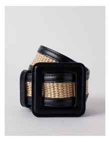 Jade Contrast Woven Belt in Tan
