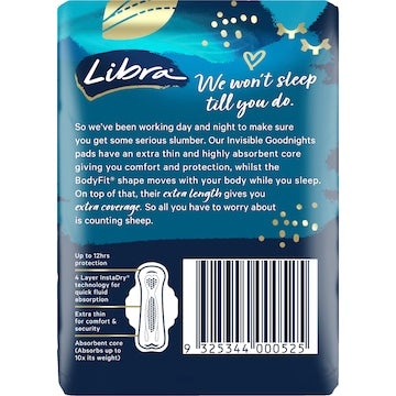 Libra Invisible Pads Goodnights With Wings 10 pack