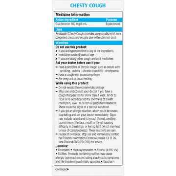 Robitussin Chesty Cough Oral Liquid For Chest Congestion Raspberry 200mL