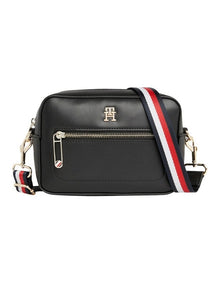 Iconic Camera Bag in Black with Stripe Strap
