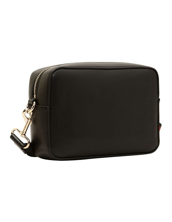 Iconic Camera Bag in Black with Stripe Strap