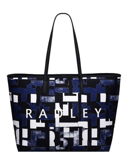 Southwell Gardens Abstract Geo Tote Bag in Blue