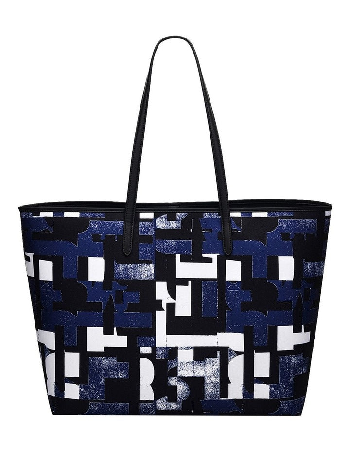 Southwell Gardens Abstract Geo Tote Bag in Blue