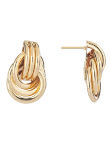 Metal Circle Links Earring in Gold