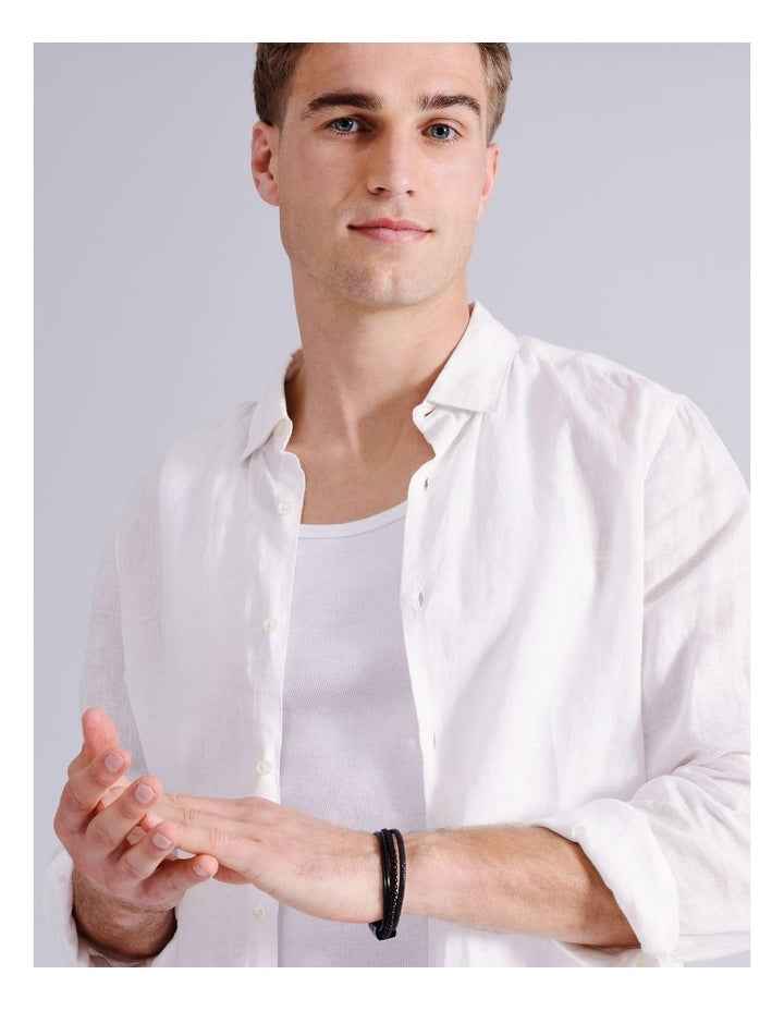 Beaded Wrap Round Bracelet in Black