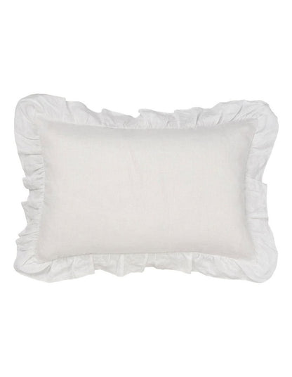 Nimes Ruffle Cushion 40x60cm in White