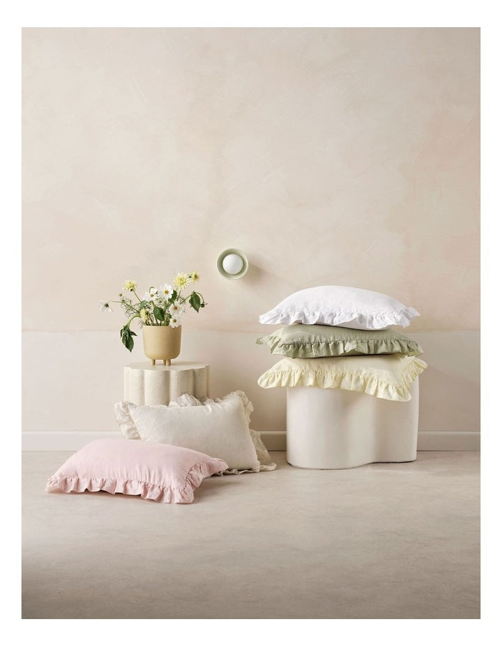 Nimes Ruffle Cushion 40x60cm in White