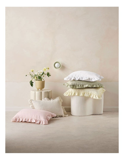 Nimes Ruffle Cushion 40x60cm in White