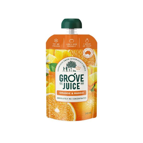 GROVE JUICE ORANGE MANGO POUCH 140ML