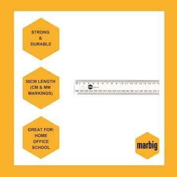 Marbig Clear Plastic Ruler 30cm each