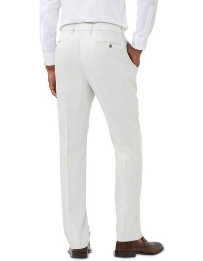 Slim 1 Pleat Sharkskin Plain Trouser in Silver