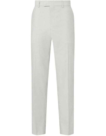 Slim 1 Pleat Sharkskin Plain Trouser in Silver