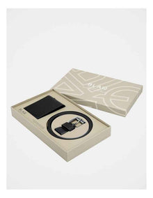 Wallet and Belt Gift Set Black