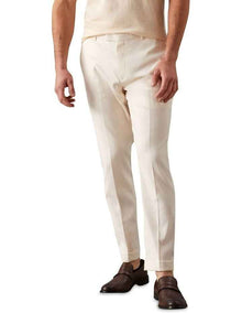 X-Slim Linen Twill Suit Pant in Chalk