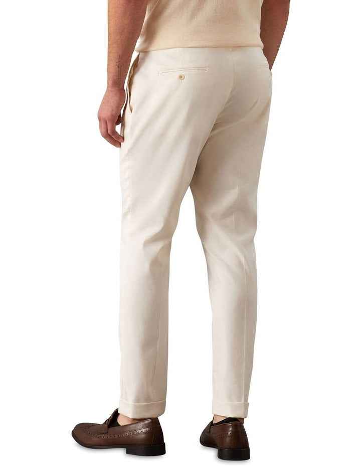 X-Slim Linen Twill Suit Pant in Chalk
