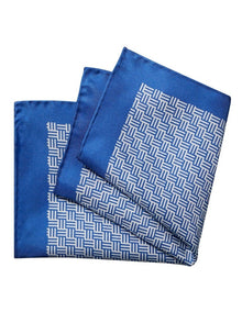 Geometric Pocket Square in Blue