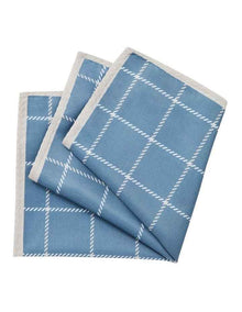 Pocket Square Check in Blue