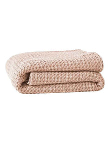 Waffle Throw in Pink