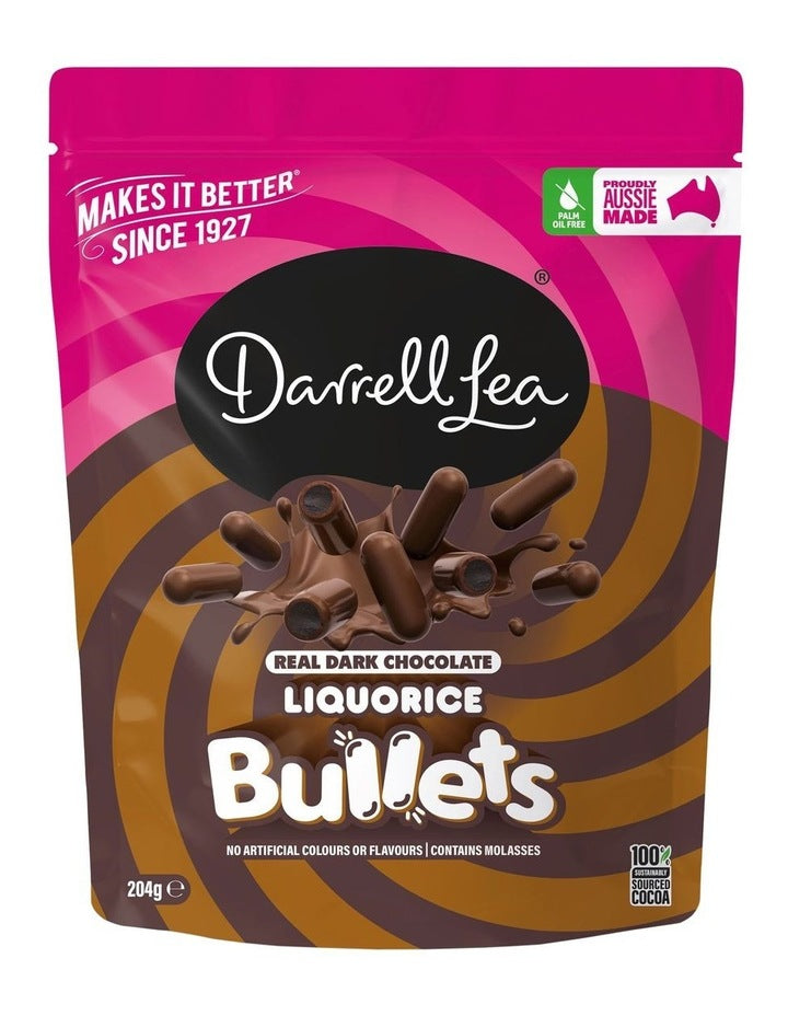 Dark Chocolate Liquorice Bullets 204g in Multi