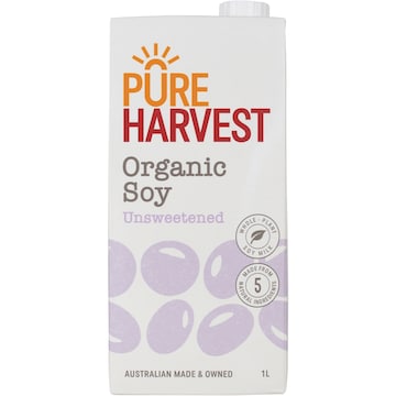 PureHarvest Organic Soy Unsweetened Long Life Milk UHT 1L