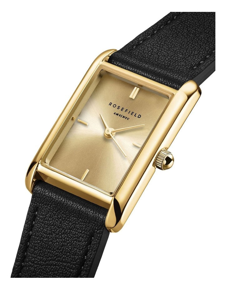 The Heirloom Champagne Leather Watch in Black