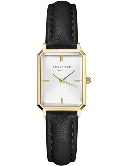 The Octagon XS Leather Watch in Black