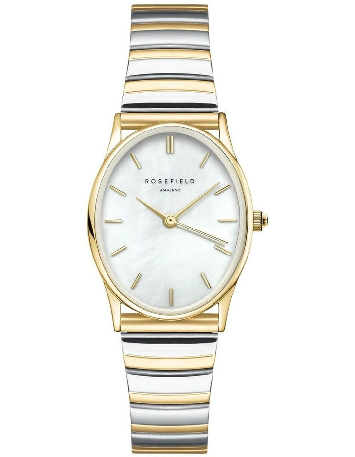 The Oval Half Moon Bracelet Watch in Two-Tone
