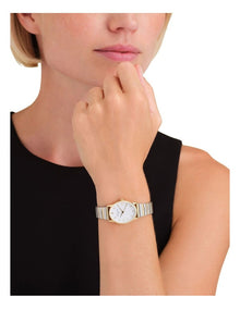 The Oval Half Moon Bracelet Watch in Two-Tone