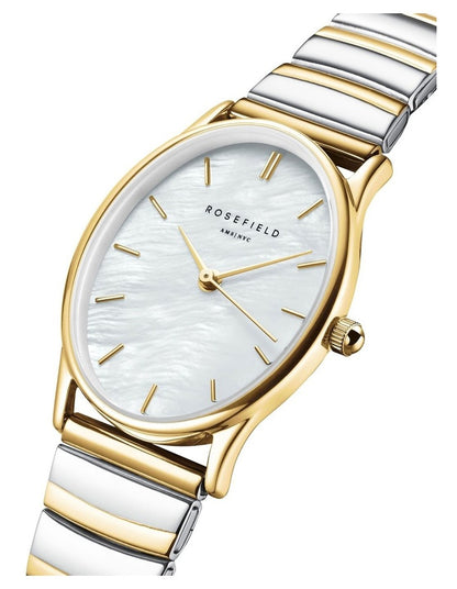 The Oval Half Moon Bracelet Watch in Two-Tone
