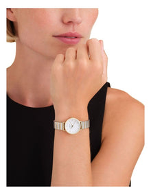 The Small Edit Half Moon Bracelet Watch in Two-Tone