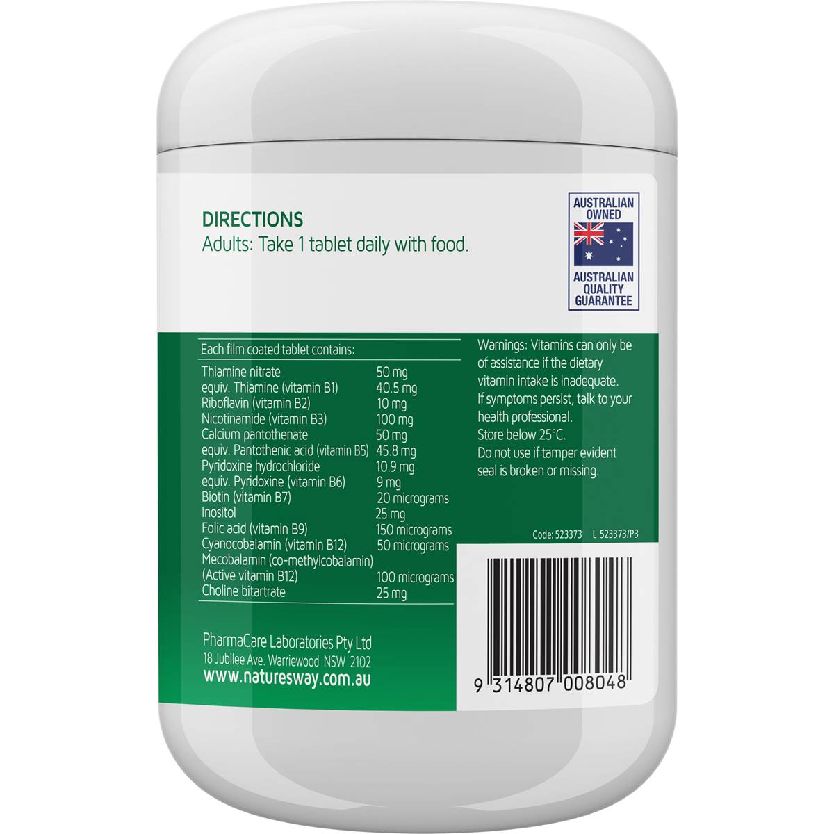Nature's Way Vitamin B Energy Boost Tablets 200 pack