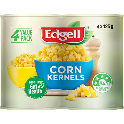 Edgell Corn Kernels Multipack Snacks Ready to Eat 125g x 4 Pack