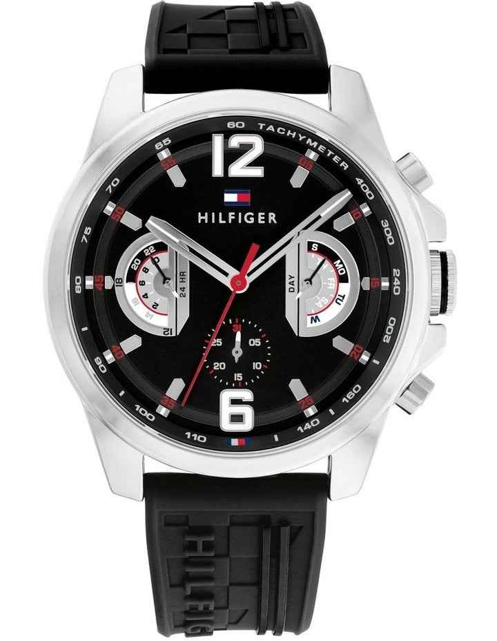 Tucker Black Silicone Dial Watch in Black