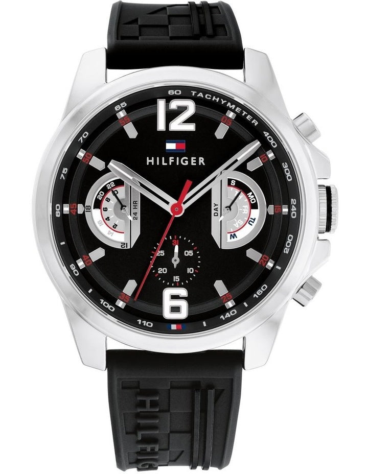 Tucker Black Silicone Dial Watch in Black