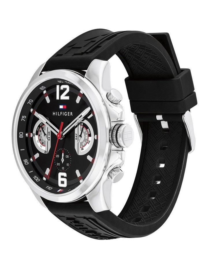 Tucker Black Silicone Dial Watch in Black