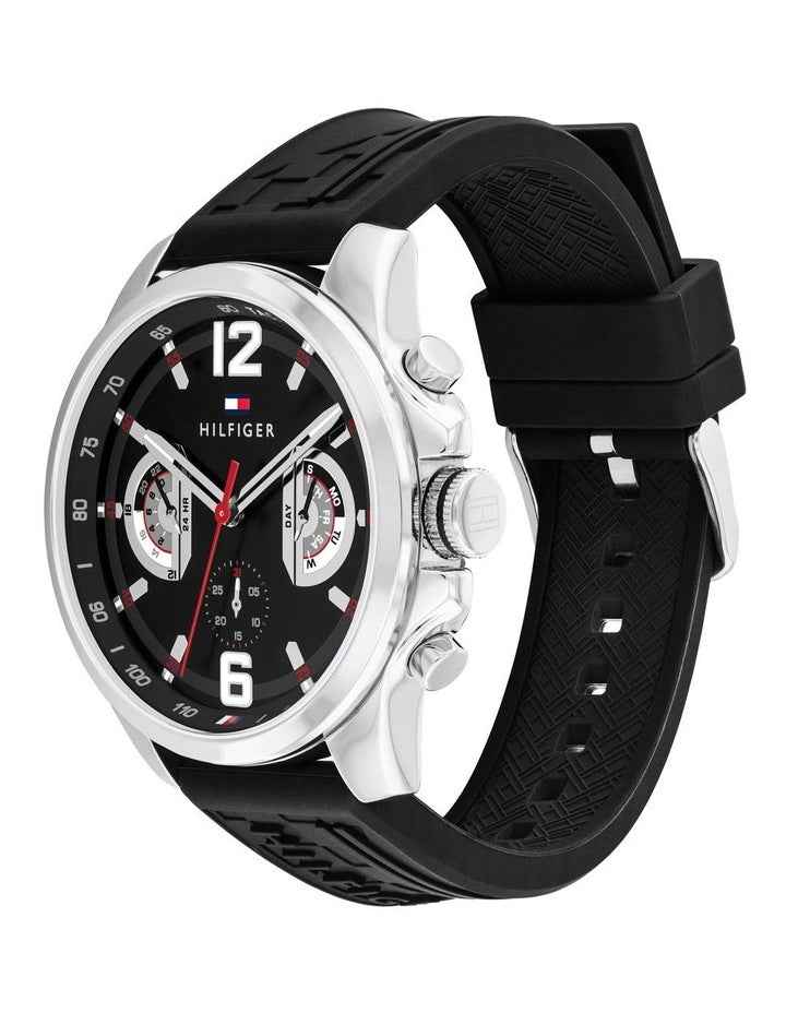 Tucker Black Silicone Dial Watch in Black