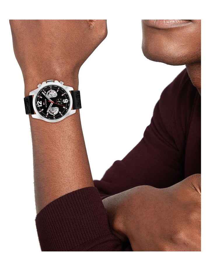 Tucker Black Silicone Dial Watch in Black