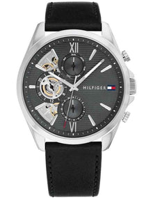 Baker Black Leather Dial Watch in Dark Grey