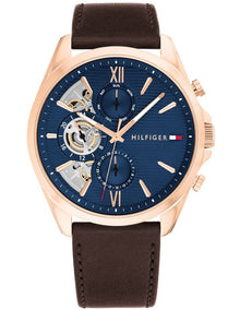 Baker Brown Leather Dial Watch in Blue
