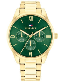 Camille Ionic Plated Thin Gold Steel Dial Watch in Green