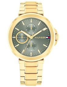 Lori Ionic Plated Thin Gold Steel Dial Watch in Green