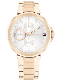 Lori Ionic Plated Carnation Gold Steel Dial Watch in Silver White