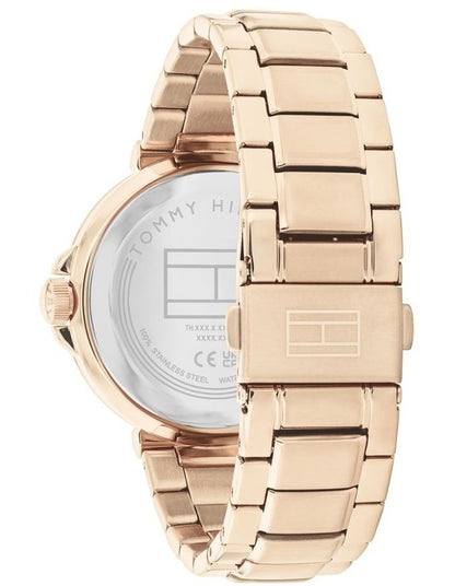 Lori Ionic Plated Carnation Gold Steel Dial Watch in Silver White